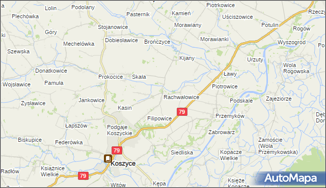 mapa Rachwałowice, Rachwałowice na mapie Targeo