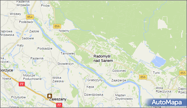 mapa Radomyśl nad Sanem, Radomyśl nad Sanem na mapie Targeo