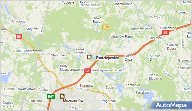 mapa Radziejowice, Radziejowice na mapie Targeo