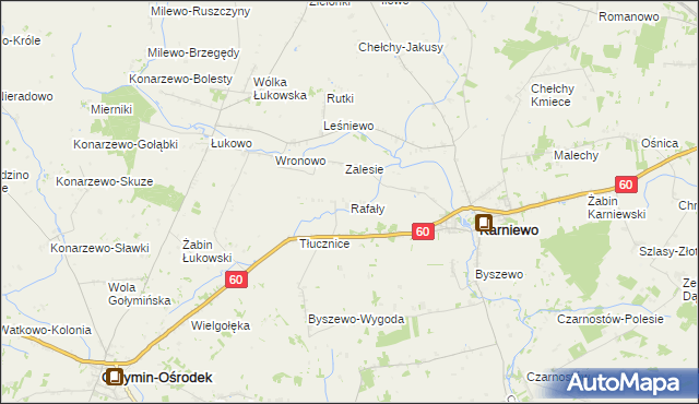 mapa Rafały, Rafały na mapie Targeo