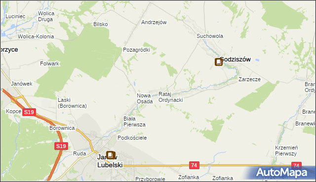 mapa Rataj Ordynacki, Rataj Ordynacki na mapie Targeo