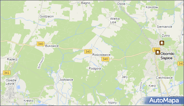 mapa Rościsławice, Rościsławice na mapie Targeo