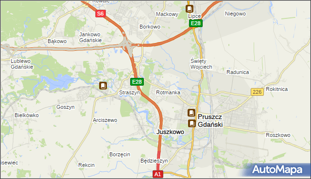 mapa Rotmanka, Rotmanka na mapie Targeo