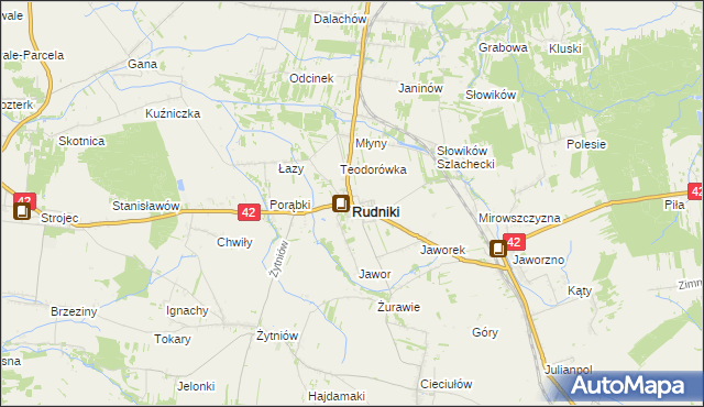 mapa Rudniki powiat oleski, Rudniki powiat oleski na mapie Targeo