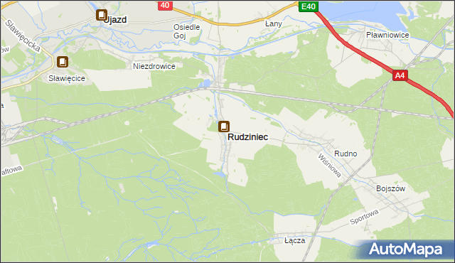 mapa Rudziniec, Rudziniec na mapie Targeo