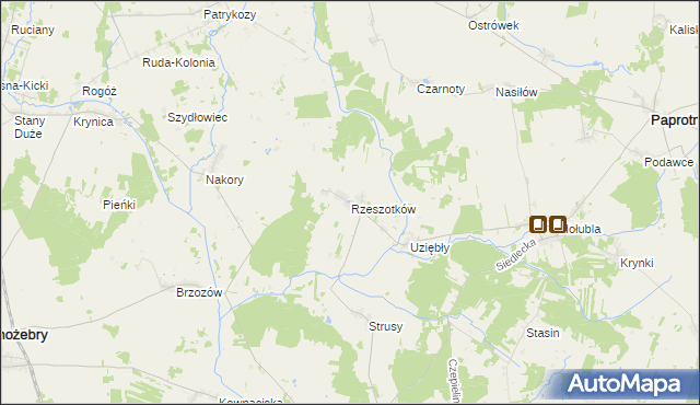 mapa Rzeszotków, Rzeszotków na mapie Targeo