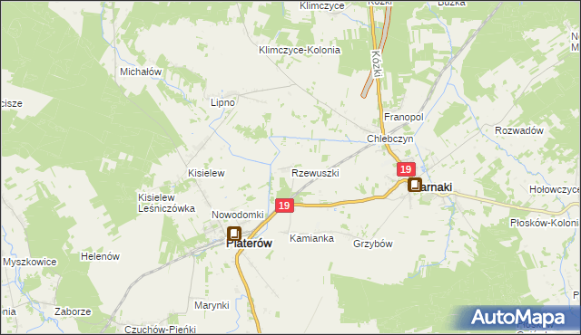 mapa Rzewuszki, Rzewuszki na mapie Targeo