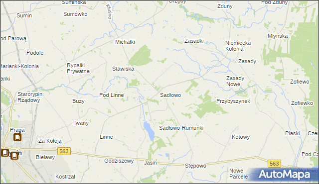 mapa Sadłowo gmina Rypin, Sadłowo gmina Rypin na mapie Targeo