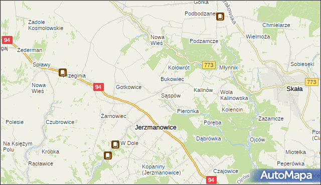 mapa Sąspów, Sąspów na mapie Targeo