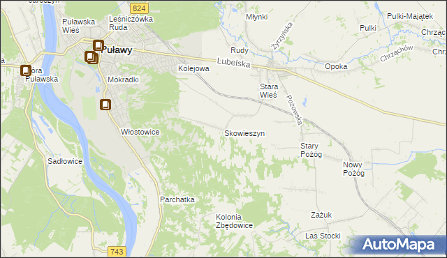 mapa Skowieszyn, Skowieszyn na mapie Targeo