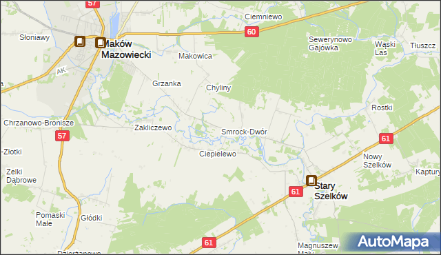mapa Smrock-Dwór, Smrock-Dwór na mapie Targeo