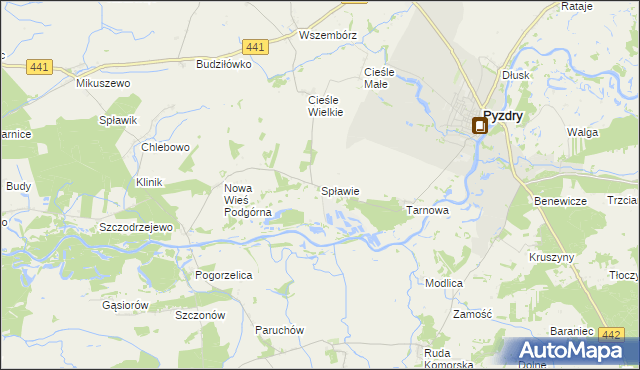 mapa Spławie gmina Kołaczkowo, Spławie gmina Kołaczkowo na mapie Targeo
