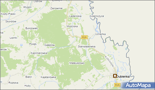 mapa Stanisławówka gmina Dubienka, Stanisławówka gmina Dubienka na mapie Targeo