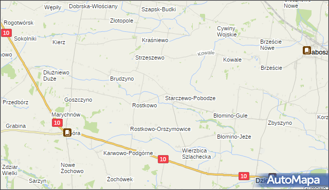 mapa Starczewo-Pobodze, Starczewo-Pobodze na mapie Targeo