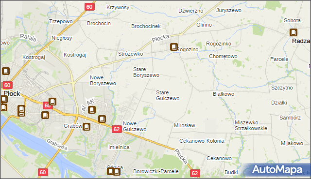 mapa Stare Gulczewo, Stare Gulczewo na mapie Targeo