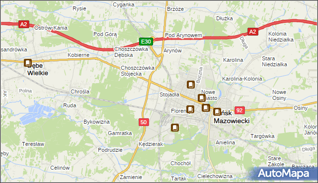 mapa Stojadła, Stojadła na mapie Targeo