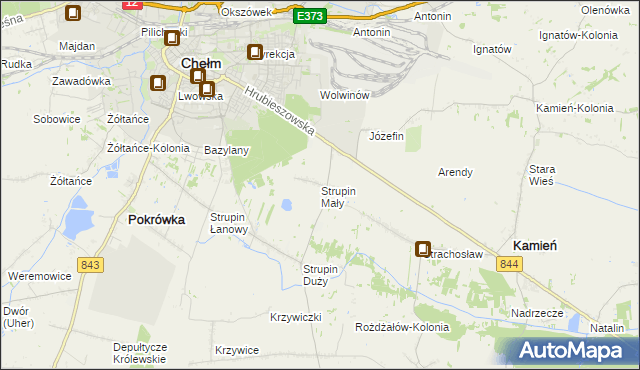 mapa Strupin Mały, Strupin Mały na mapie Targeo