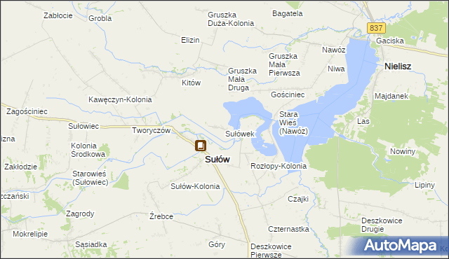 mapa Sułówek gmina Sułów, Sułówek gmina Sułów na mapie Targeo