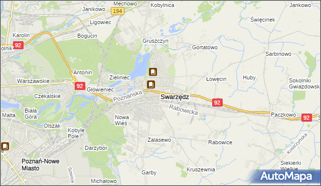 mapa Swarzędz, Swarzędz na mapie Targeo