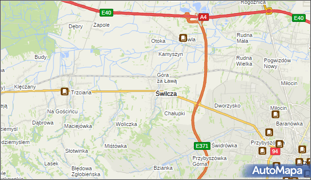 mapa Świlcza, Świlcza na mapie Targeo