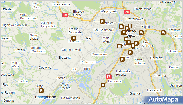 mapa Świniarsko, Świniarsko na mapie Targeo