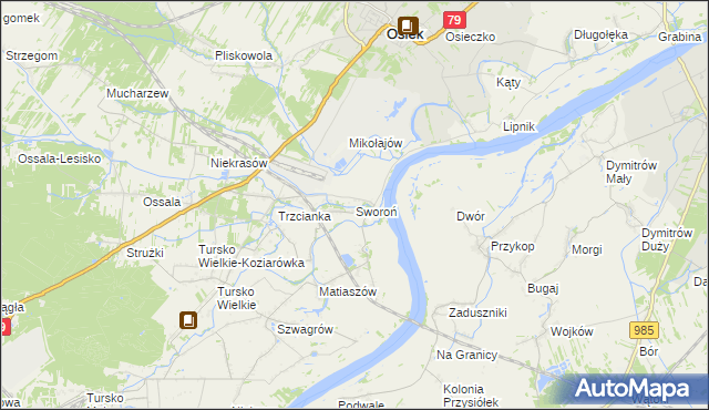 mapa Sworoń, Sworoń na mapie Targeo