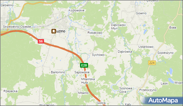 mapa Sychowo, Sychowo na mapie Targeo