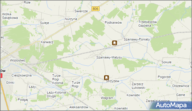 mapa Szaniawy-Matysy, Szaniawy-Matysy na mapie Targeo