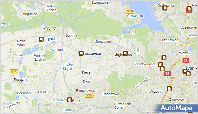 mapa Szczerbice, Szczerbice na mapie Targeo