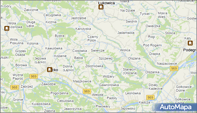 mapa Szczereż, Szczereż na mapie Targeo