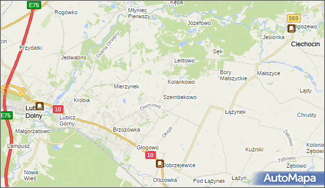 mapa Szembekowo, Szembekowo na mapie Targeo