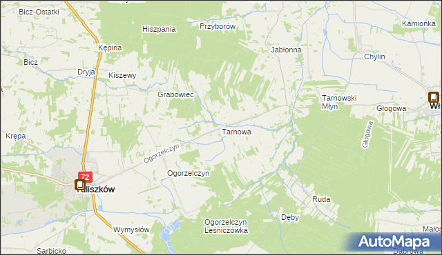 mapa Tarnowa gmina Tuliszków, Tarnowa gmina Tuliszków na mapie Targeo