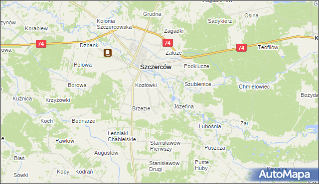 mapa Trakt Puszczański, Trakt Puszczański na mapie Targeo