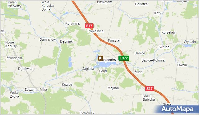 mapa Trojanów powiat garwoliński, Trojanów powiat garwoliński na mapie Targeo