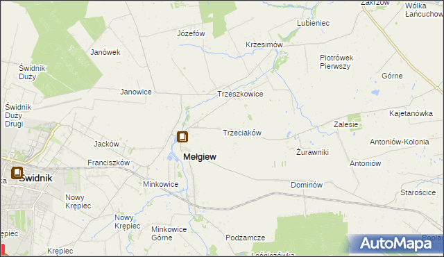 mapa Trzeciaków, Trzeciaków na mapie Targeo