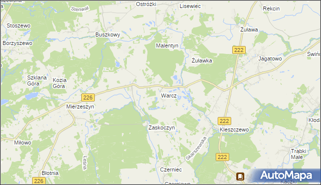 mapa Warcz, Warcz na mapie Targeo