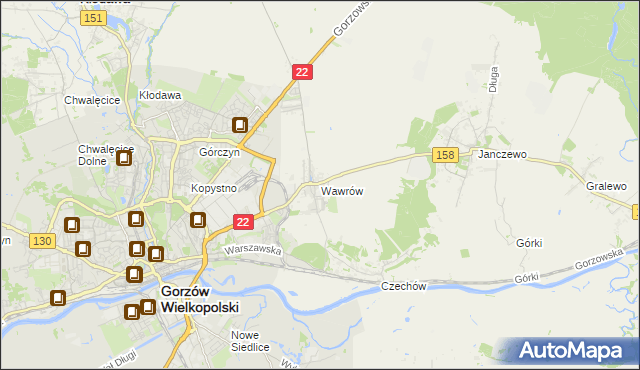 mapa Wawrów, Wawrów na mapie Targeo