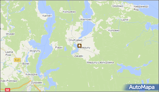 mapa Wejsuny, Wejsuny na mapie Targeo