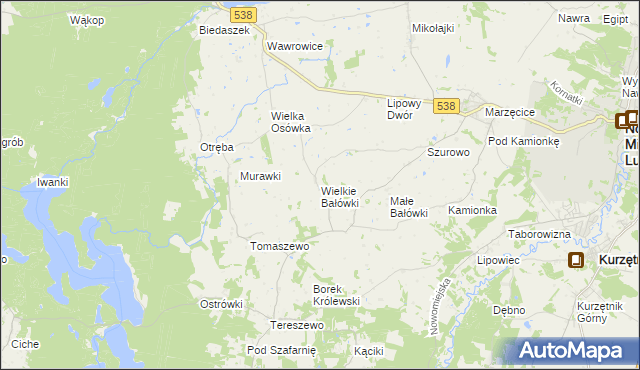 mapa Wielkie Bałówki, Wielkie Bałówki na mapie Targeo