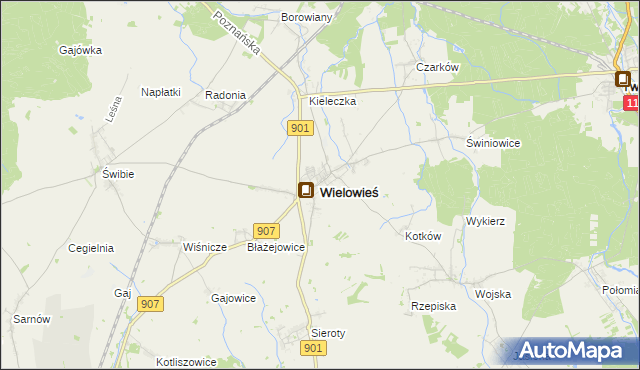 mapa Wielowieś powiat gliwicki, Wielowieś powiat gliwicki na mapie Targeo