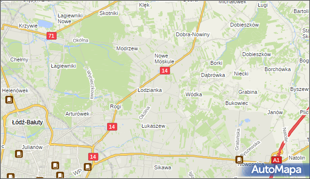 mapa Wilanów gmina Łódź, Wilanów gmina Łódź na mapie Targeo