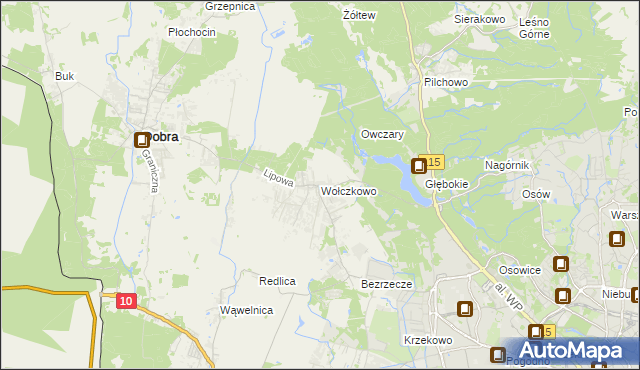 mapa Wołczkowo, Wołczkowo na mapie Targeo