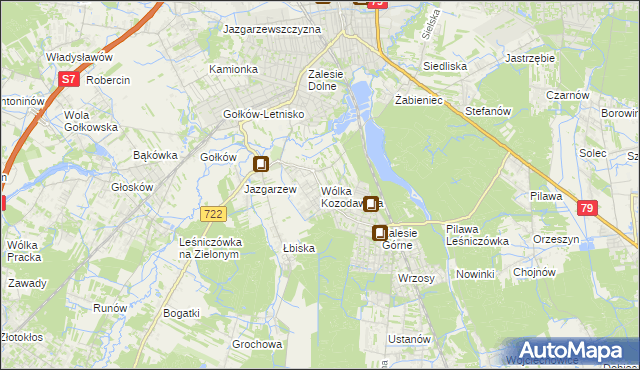 mapa Wólka Kozodawska, Wólka Kozodawska na mapie Targeo