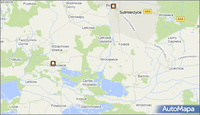 mapa Wrocławice, Wrocławice na mapie Targeo