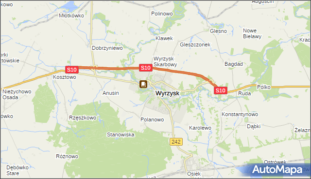 mapa Wyrzysk, Wyrzysk na mapie Targeo