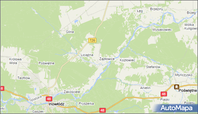 mapa Żądłowice, Żądłowice na mapie Targeo