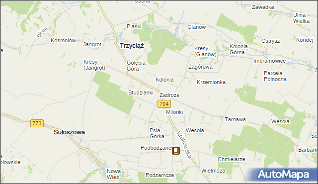 mapa Zadroże, Zadroże na mapie Targeo