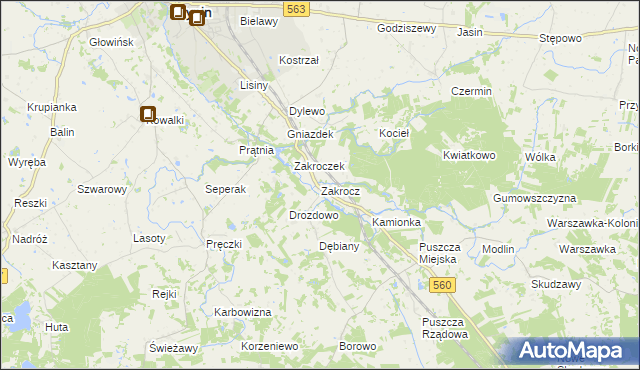 mapa Zakrocz, Zakrocz na mapie Targeo