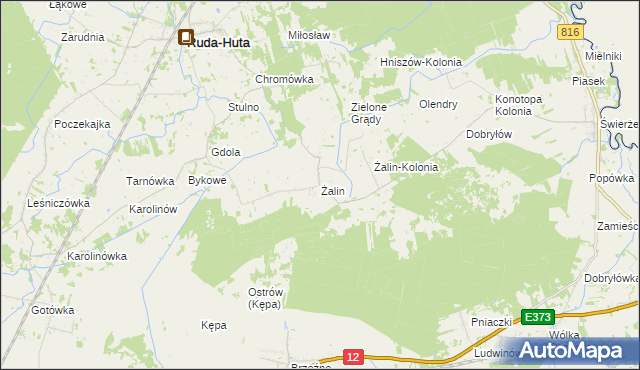 mapa Żalin, Żalin na mapie Targeo