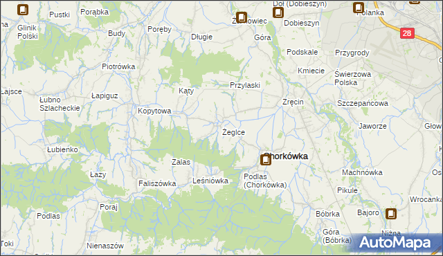 mapa Żeglce, Żeglce na mapie Targeo